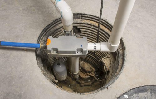 A,Sump,Pump,Installed,In,A,Basement,Of,A,Home